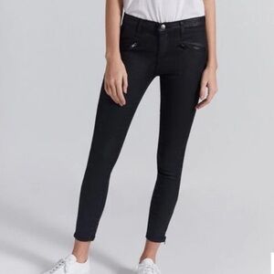Current/Elliot Black Coated Skinny Jeans